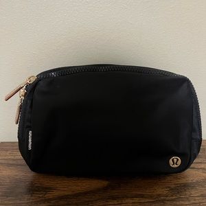 Lululemon Black with Gold Belt Bag NWT